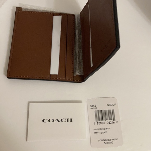 Coach North/South Slim Bill Wallet In Signature Canvas With Coach Patch - Picture 4 of 8